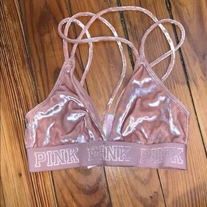 Pink velvet bralette